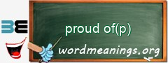 WordMeaning blackboard for proud of(p)